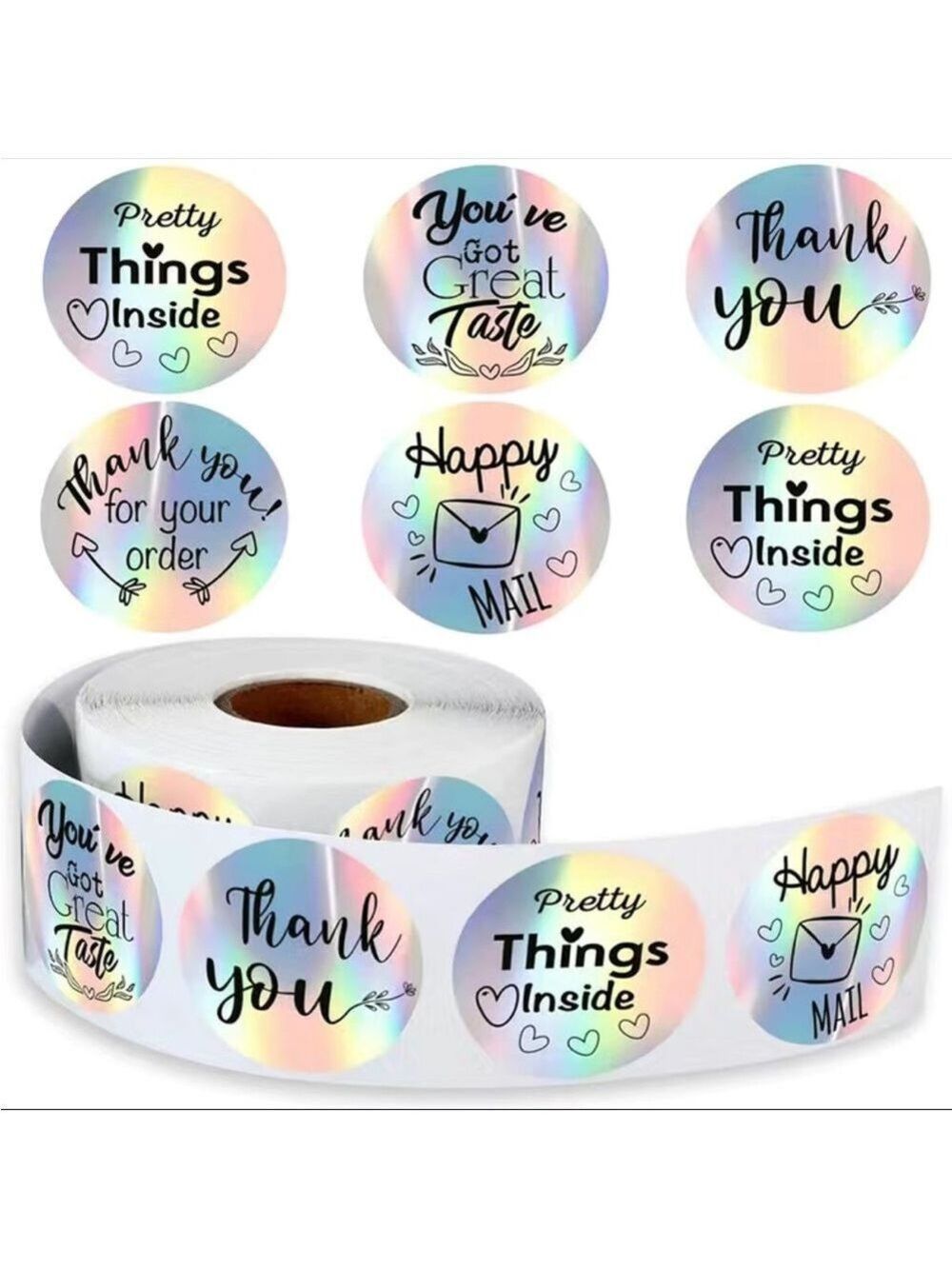 500 Roll Holographic Thank You Stickers PRICE IS FIRM - Picture 5 of 6